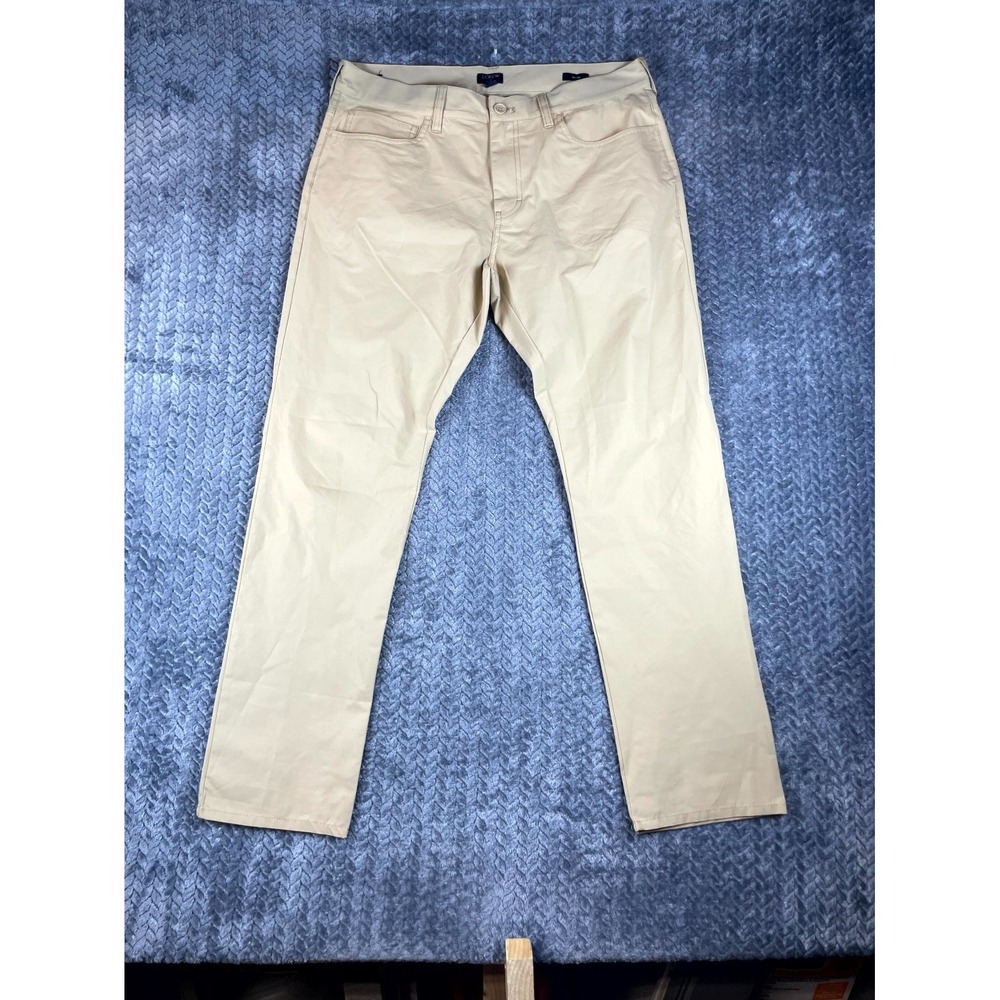 J.Crew Flex Chino Pants Mens 33x30 Khaki Slim Fit Casual Flat Front Straight Leg